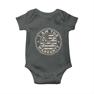 I Am The Warranty Funny Mechanic Baby Onesie Race Car Parts Repair Guy Vintage American Flag TS11 Dark Heather Print Your Wear