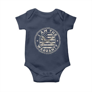 I Am The Warranty Funny Mechanic Baby Onesie Race Car Parts Repair Guy Vintage American Flag TS11 Navy Print Your Wear