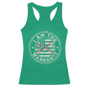 I Am The Warranty Funny Mechanic Racerback Tank Top Race Car Parts Repair Guy Vintage American Flag TS11 Irish Green Print Your Wear