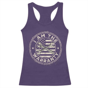 I Am The Warranty Funny Mechanic Racerback Tank Top Race Car Parts Repair Guy Vintage American Flag TS11 Purple Print Your Wear