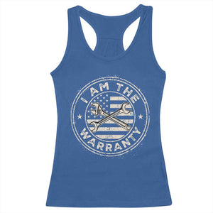 I Am The Warranty Funny Mechanic Racerback Tank Top Race Car Parts Repair Guy Vintage American Flag TS11 Royal Blue Print Your Wear