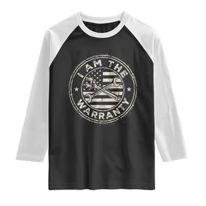 I Am The Warranty Funny Mechanic Raglan Shirt Race Car Parts Repair Guy Vintage American Flag TS11 Black White Print Your Wear
