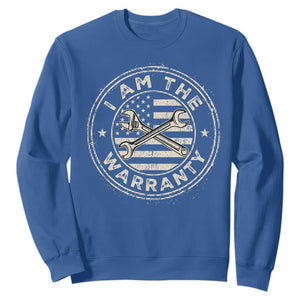 I Am The Warranty Funny Mechanic Sweatshirt Race Car Parts Repair Guy Vintage American Flag TS11 Royal Blue Print Your Wear