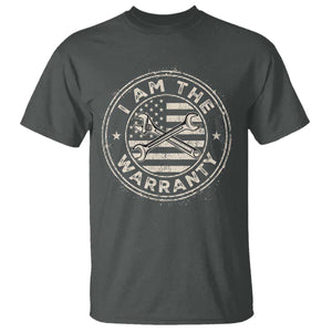 I Am The Warranty Funny Mechanic T Shirt Race Car Parts Repair Guy Vintage American Flag TS11 Dark Heather Print Your Wear