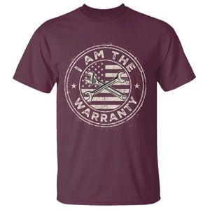 I Am The Warranty Funny Mechanic T Shirt Race Car Parts Repair Guy Vintage American Flag TS11 Maroon Print Your Wear