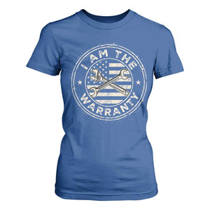 I Am The Warranty Funny Mechanic T Shirt For Women Race Car Parts Repair Guy Vintage American Flag TS11 Royal Blue Print Your Wear