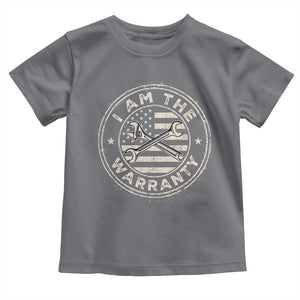 I Am The Warranty Funny Mechanic Toddler T Shirt Race Car Parts Repair Guy Vintage American Flag TS11 Charcoal Print Your Wear