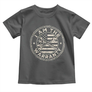 I Am The Warranty Funny Mechanic Toddler T Shirt Race Car Parts Repair Guy Vintage American Flag TS11 Dark Heather Print Your Wear