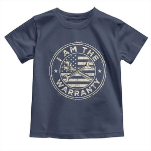 I Am The Warranty Funny Mechanic Toddler T Shirt Race Car Parts Repair Guy Vintage American Flag TS11 Navy Print Your Wear