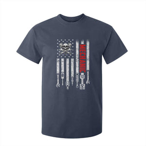 Mechanic American Flag Vintage Skull Auto Repair Handyman T Shirt For Kid