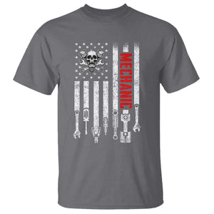 Mechanic American Flag Vintage Skull Auto Repair Handyman T Shirt