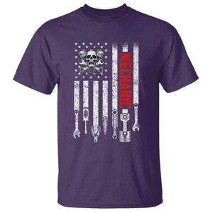 Mechanic American Flag Vintage Skull Auto Repair Handyman T Shirt