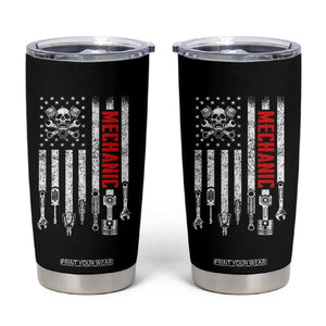 Mechanic American Flag Vintage Skull Auto Repair Handyman Tumbler Cup