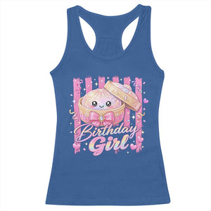 Birthday Girl Cute Glitter Dumpling Racerback Tank Top Kawaii Food Squishy Summer Stripes