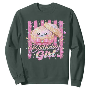 Birthday Girl Cute Glitter Dumpling Sweatshirt Kawaii Food Squishy Summer Stripes