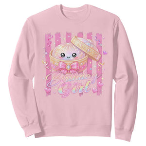 Birthday Girl Cute Glitter Dumpling Sweatshirt Kawaii Food Squishy Summer Stripes