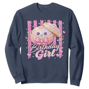 Birthday Girl Cute Glitter Dumpling Sweatshirt Kawaii Food Squishy Summer Stripes
