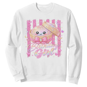 Birthday Girl Cute Glitter Dumpling Sweatshirt Kawaii Food Squishy Summer Stripes