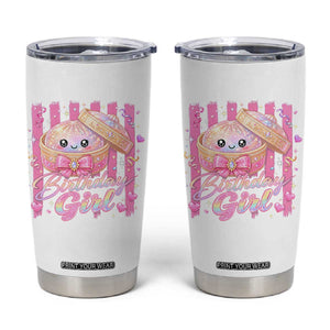 Birthday Girl Cute Glitter Dumpling Tumbler Cup Kawaii Food Squishy Summer Stripes