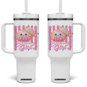 Birthday Girl Cute Glitter Dumpling Tumbler With Handle Kawaii Food Squishy Summer Stripes