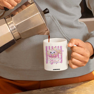 Birthday Girl Cute Glitter Dumpling Coffee Mug Kawaii Food Squishy Summer Stripes
