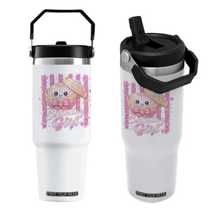 Birthday Girl Cute Glitter Dumpling Flip Straw Tumbler Kawaii Food Squishy Summer Stripes