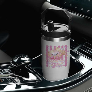 Birthday Girl Cute Glitter Dumpling Flip Straw Tumbler Kawaii Food Squishy Summer Stripes