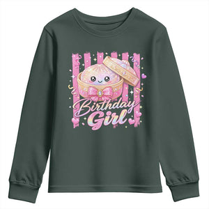 Birthday Girl Cute Glitter Dumpling Youth Sweatshirt Kawaii Food Squishy Summer Stripes