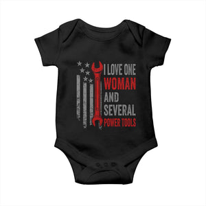 I Love One Woman And Several Power Tools Baby Onesie Funny Mechanic Handyman Carpenter TS11 Black Print Your Wear