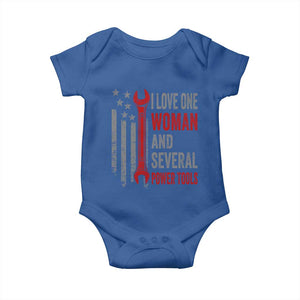 I Love One Woman And Several Power Tools Baby Onesie Funny Mechanic Handyman Carpenter TS11 Royal Blue Print Your Wear