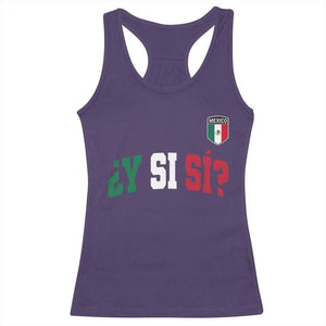 Mexican Y Si Si Football Jersey Style Racerback Tank Top Funny Mexico Roots TS11 Purple Print Your Wear