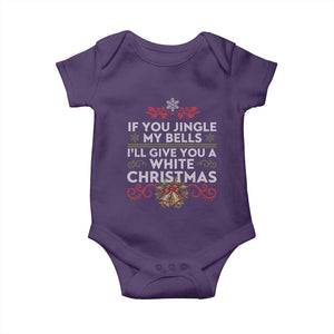 If You Jingle My Bells I'll Give You A White Christmas Baby Onesie TS11 Purple Print Your Wear