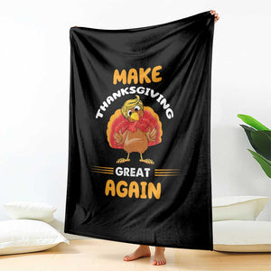 Funny Thanksgiving Trump Throw Blanket Make Thanksgiving Great Again Blond Hair Turkey TS11 Print Your Wear