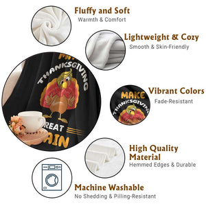 Funny Thanksgiving Trump Throw Blanket Make Thanksgiving Great Again Blond Hair Turkey TS11 Print Your Wear