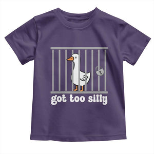Funny Got Too Silly Toddler T Shirt Goose Pun Humor Animal Lovers TS11 Purple Print Your Wear