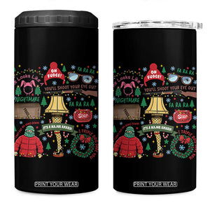 Funny Christmas Movie 4 in 1 Can Cooler Tumbler Oh Fudge Bunny Pajama Italian Leg Lamp TS11 One Size: 16 oz Black Print Your Wear