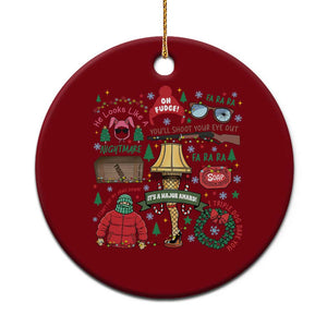 Funny Christmas Movie Ceramic Ornament Oh Fudge Bunny Pajama Italian Leg Lamp TS11 1pc Red Print Your Wear