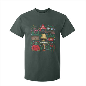 Funny Christmas Movie T Shirt For Kid Oh Fudge Bunny Pajama Italian Leg Lamp TS11 Dark Forest Green Print Your Wear