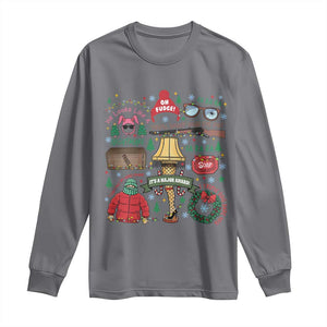 Funny Christmas Movie Long Sleeve Shirt Oh Fudge Bunny Pajama Italian Leg Lamp TS11 Charcoal Print Your Wear