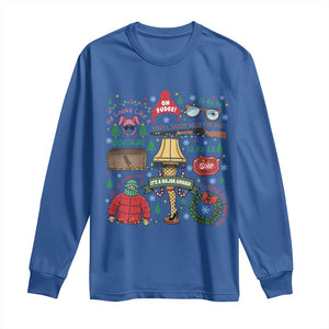 Funny Christmas Movie Long Sleeve Shirt Oh Fudge Bunny Pajama Italian Leg Lamp TS11 Royal Blue Print Your Wear