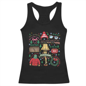 Funny Christmas Movie Racerback Tank Top Oh Fudge Bunny Pajama Italian Leg Lamp TS11 Black Print Your Wear