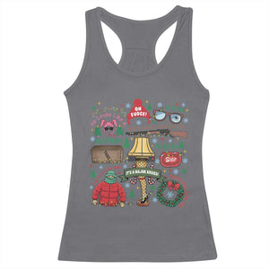 Funny Christmas Movie Racerback Tank Top Oh Fudge Bunny Pajama Italian Leg Lamp TS11 Charcoal Print Your Wear