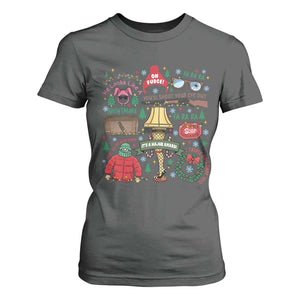 Funny Christmas Movie T Shirt For Women Oh Fudge Bunny Pajama Italian Leg Lamp TS11 Dark Heather Print Your Wear