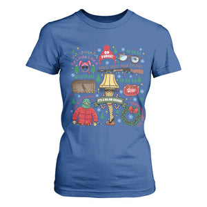 Funny Christmas Movie T Shirt For Women Oh Fudge Bunny Pajama Italian Leg Lamp TS11 Royal Blue Print Your Wear