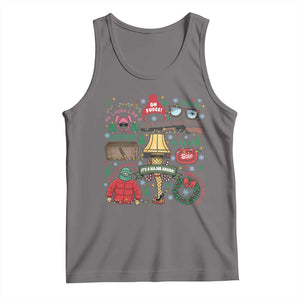Funny Christmas Movie Tank Top Oh Fudge Bunny Pajama Italian Leg Lamp TS11 Deep Heather Print Your Wear