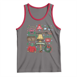 Funny Christmas Movie Tank Top Oh Fudge Bunny Pajama Italian Leg Lamp TS11 Deep Heather Red Print Your Wear