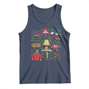 Funny Christmas Movie Tank Top Oh Fudge Bunny Pajama Italian Leg Lamp TS11 Navy Print Your Wear