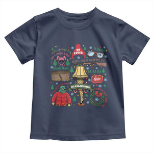 Funny Christmas Movie Toddler T Shirt Oh Fudge Bunny Pajama Italian Leg Lamp TS11 Navy Print Your Wear