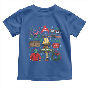 Funny Christmas Movie Toddler T Shirt Oh Fudge Bunny Pajama Italian Leg Lamp TS11 Royal Blue Print Your Wear
