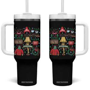 Funny Christmas Movie Tumbler With Handle Oh Fudge Bunny Pajama Italian Leg Lamp TS11 One Size: 40 oz Black Print Your Wear